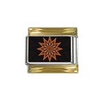 Leather Star Gold Trim Italian Charm (9mm)