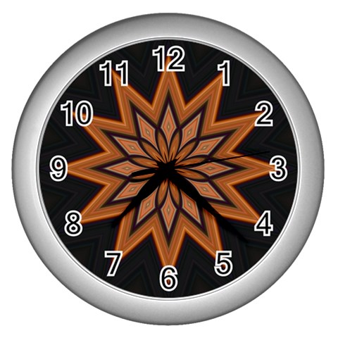 Leather Star Wall Clock (Silver) from ArtsNow.com Front