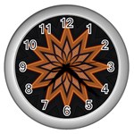 Leather Star Wall Clock (Silver)