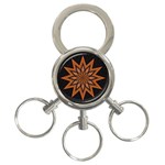 Leather Star 3-Ring Key Chain