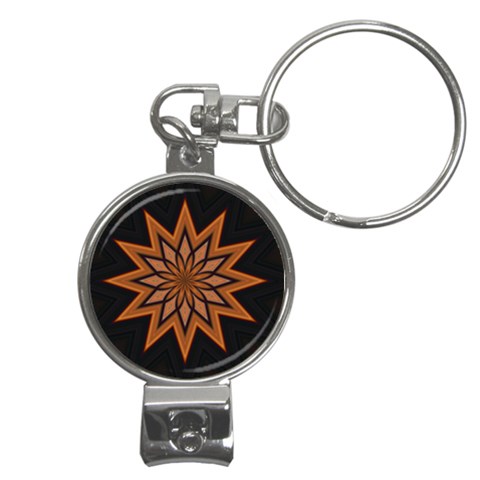 Leather Star Nail Clippers Key Chain from ArtsNow.com Front