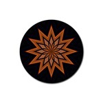 Leather Star Rubber Round Coaster (4 pack)