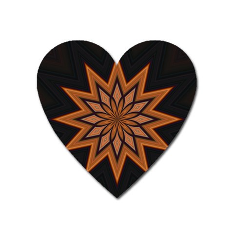 Leather Star Magnet (Heart) from ArtsNow.com Front