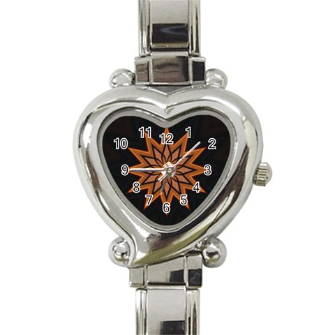 Leather Star Heart Italian Charm Watch from ArtsNow.com Front