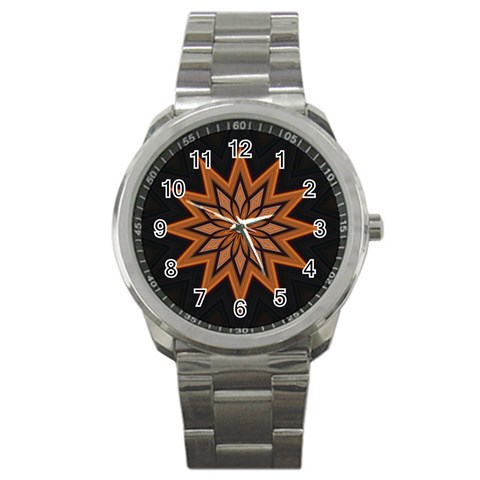 Leather Star Sport Metal Watch from ArtsNow.com Front