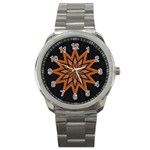 Leather Star Sport Metal Watch