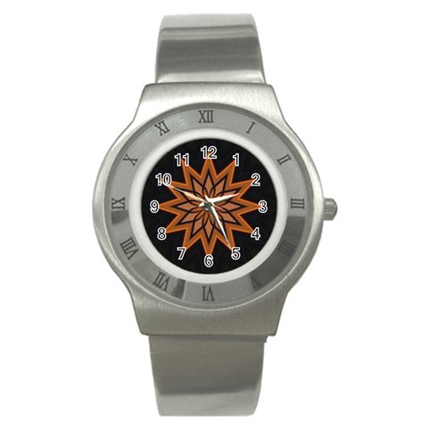 Leather Star Stainless Steel Watch from ArtsNow.com Front