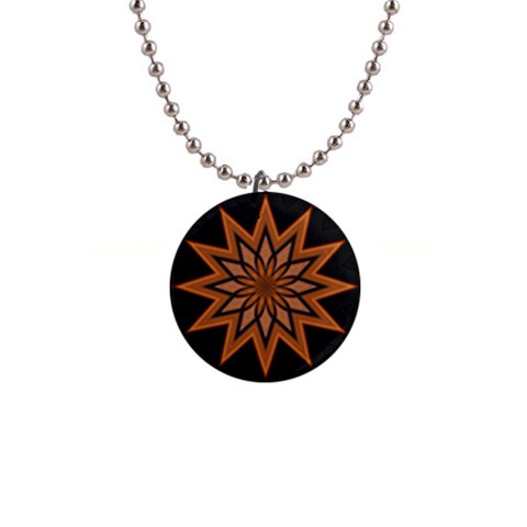 Leather Star 1  Button Necklace from ArtsNow.com Front