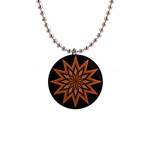 Leather Star 1  Button Necklace