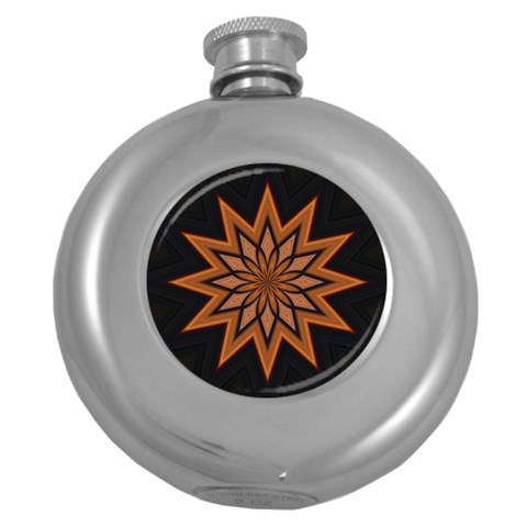 Leather Star Hip Flask (5 oz) from ArtsNow.com Front