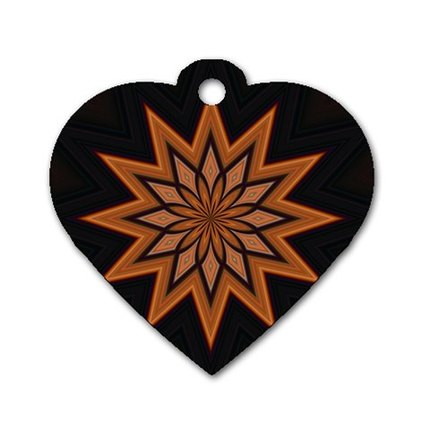 Leather Star Dog Tag Heart (One Side) from ArtsNow.com Front