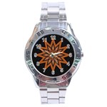 Leather Star Stainless Steel Analogue Men’s Watch