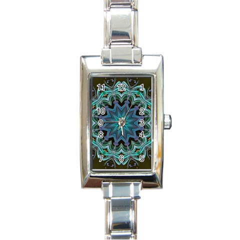 Wheel of Light Rectangular Italian Charm Watch from ArtsNow.com Front