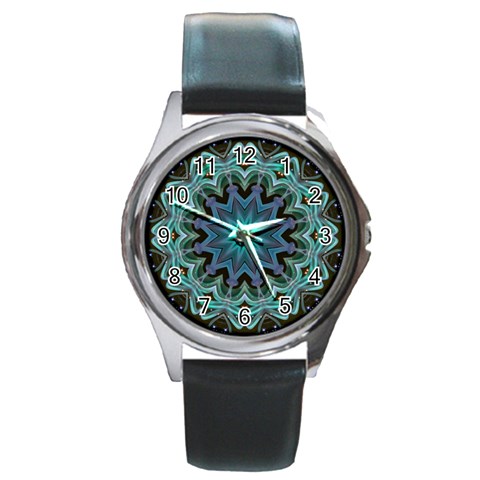 Wheel of Light Round Metal Watch from ArtsNow.com Front