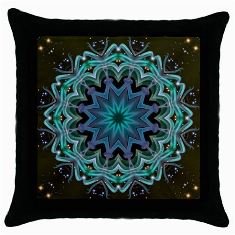 Wheel of Light Throw Pillow Case (Black) from ArtsNow.com Front