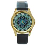 Wheel of Light Round Gold Metal Watch