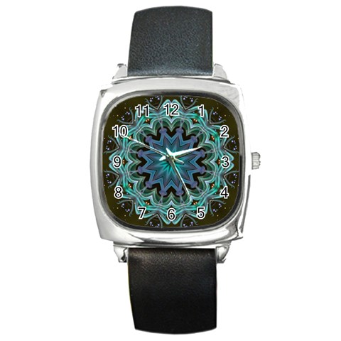 Wheel of Light Square Metal Watch from ArtsNow.com Front