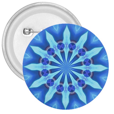 Blue Wheel 3  Button from ArtsNow.com Front