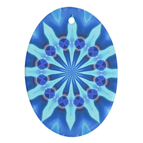 Blue Wheel Ornament (Oval) from ArtsNow.com Front