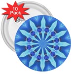 Blue Wheel 3  Button (10 pack)