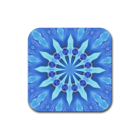 Blue Wheel Rubber Coaster (Square) from ArtsNow.com Front