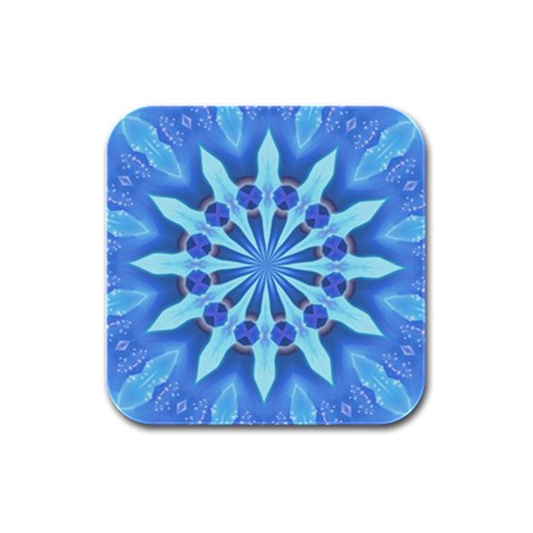 Blue Wheel Rubber Square Coaster (4 pack) from ArtsNow.com Front