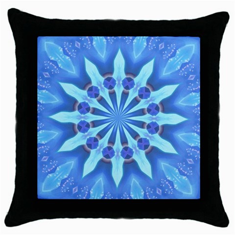 Blue Wheel Throw Pillow Case (Black) from ArtsNow.com Front