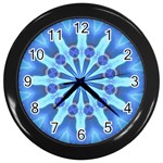 Blue Wheel Wall Clock (Black)