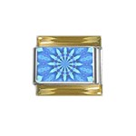 Blue Wheel Gold Trim Italian Charm (9mm)