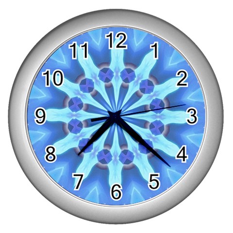 Blue Wheel Wall Clock (Silver) from ArtsNow.com Front