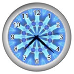 Blue Wheel Wall Clock (Silver)