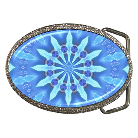 Blue Wheel Belt Buckle from ArtsNow.com Front