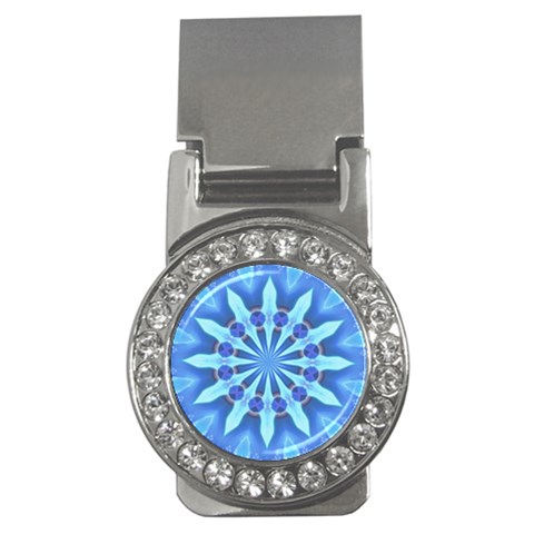 Blue Wheel Money Clip (CZ) from ArtsNow.com Front