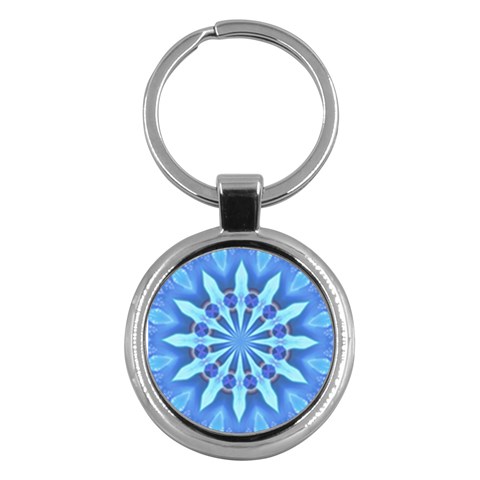 Blue Wheel Key Chain (Round) from ArtsNow.com Front