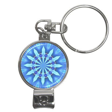 Blue Wheel Nail Clippers Key Chain from ArtsNow.com Front