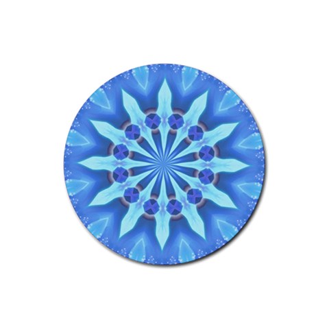 Blue Wheel Rubber Coaster (Round) from ArtsNow.com Front