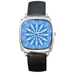 Blue Wheel Square Metal Watch