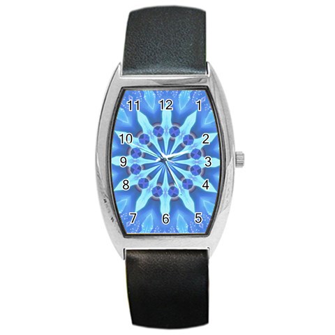 Blue Wheel Barrel Style Metal Watch from ArtsNow.com Front