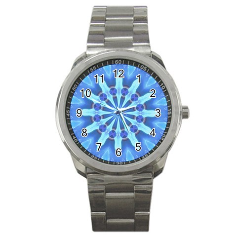 Blue Wheel Sport Metal Watch from ArtsNow.com Front