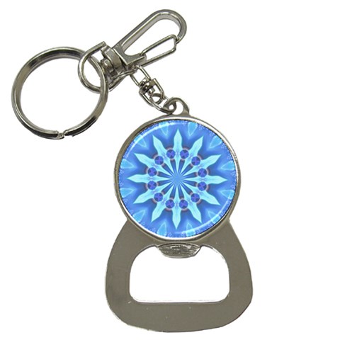 Blue Wheel Bottle Opener Key Chain from ArtsNow.com Front