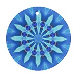 Blue Wheel Round Ornament (Two Sides)