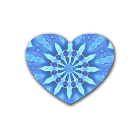 Blue Wheel Rubber Coaster (Heart) from ArtsNow.com Front