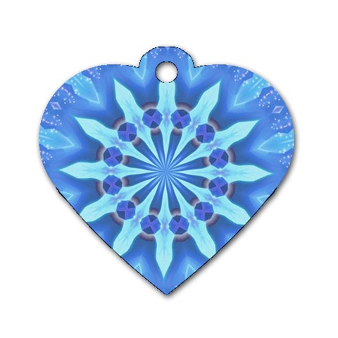 Blue Wheel Dog Tag Heart (One Side) from ArtsNow.com Front