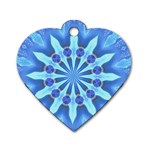 Blue Wheel Dog Tag Heart (One Side)