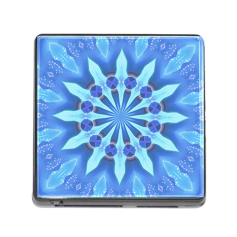 Blue Wheel Memory Card Reader with Storage (Square) from ArtsNow.com Front