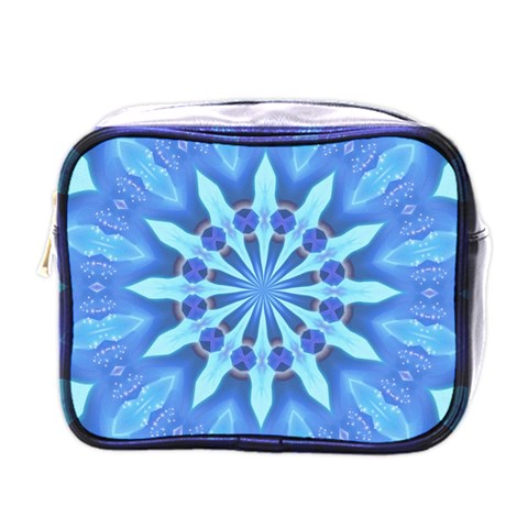 Blue Wheel Mini Toiletries Bag (One Side) from ArtsNow.com Front