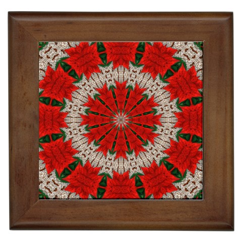 Red Flower Framed Tile from ArtsNow.com Front