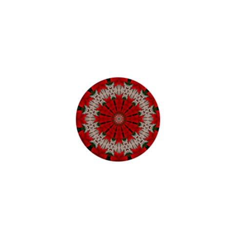 Red Flower 1  Mini Button from ArtsNow.com Front