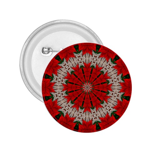 Red Flower 2.25  Button from ArtsNow.com Front