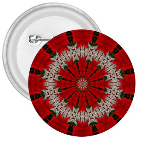 Red Flower 3  Button from ArtsNow.com Front